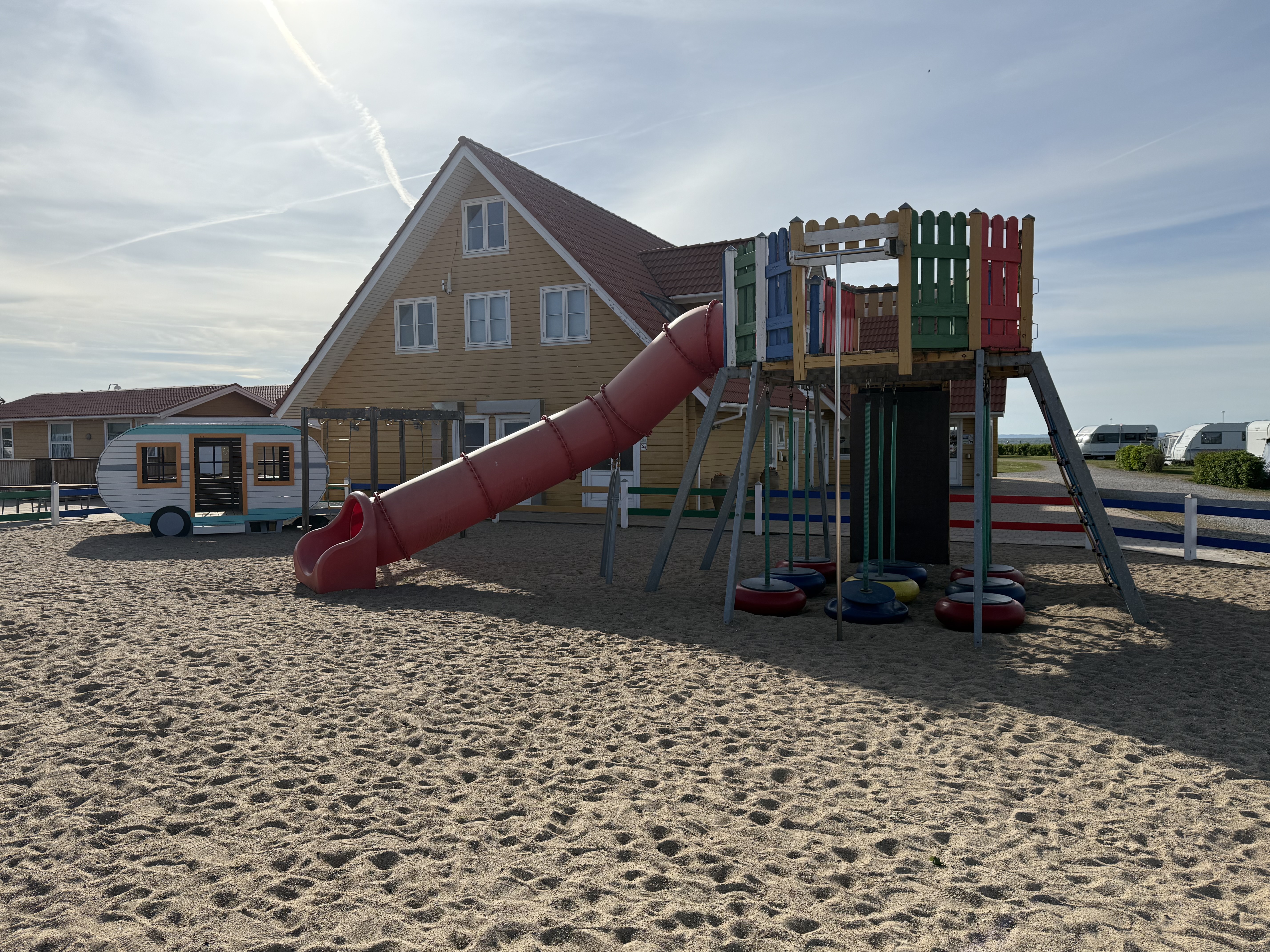 Stort legeområde for børn på Kyst Camping Bogense